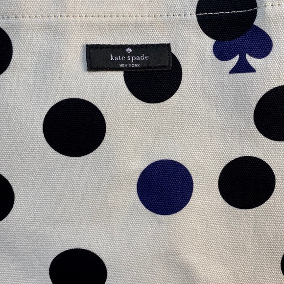 NEW Kate Spade ♠️ Polka Dot + Spade Canvas Tote! *Shorter shoulder strap* - Picture 5 of 14